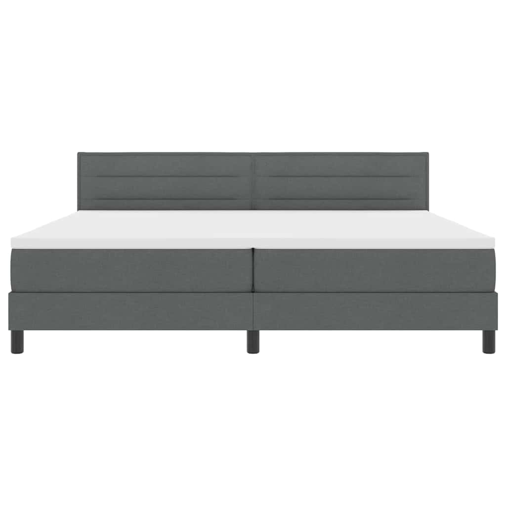 Bäddfjäder Med Madrass Med Led Mörkgrå 200 X 200 Cm Tyg