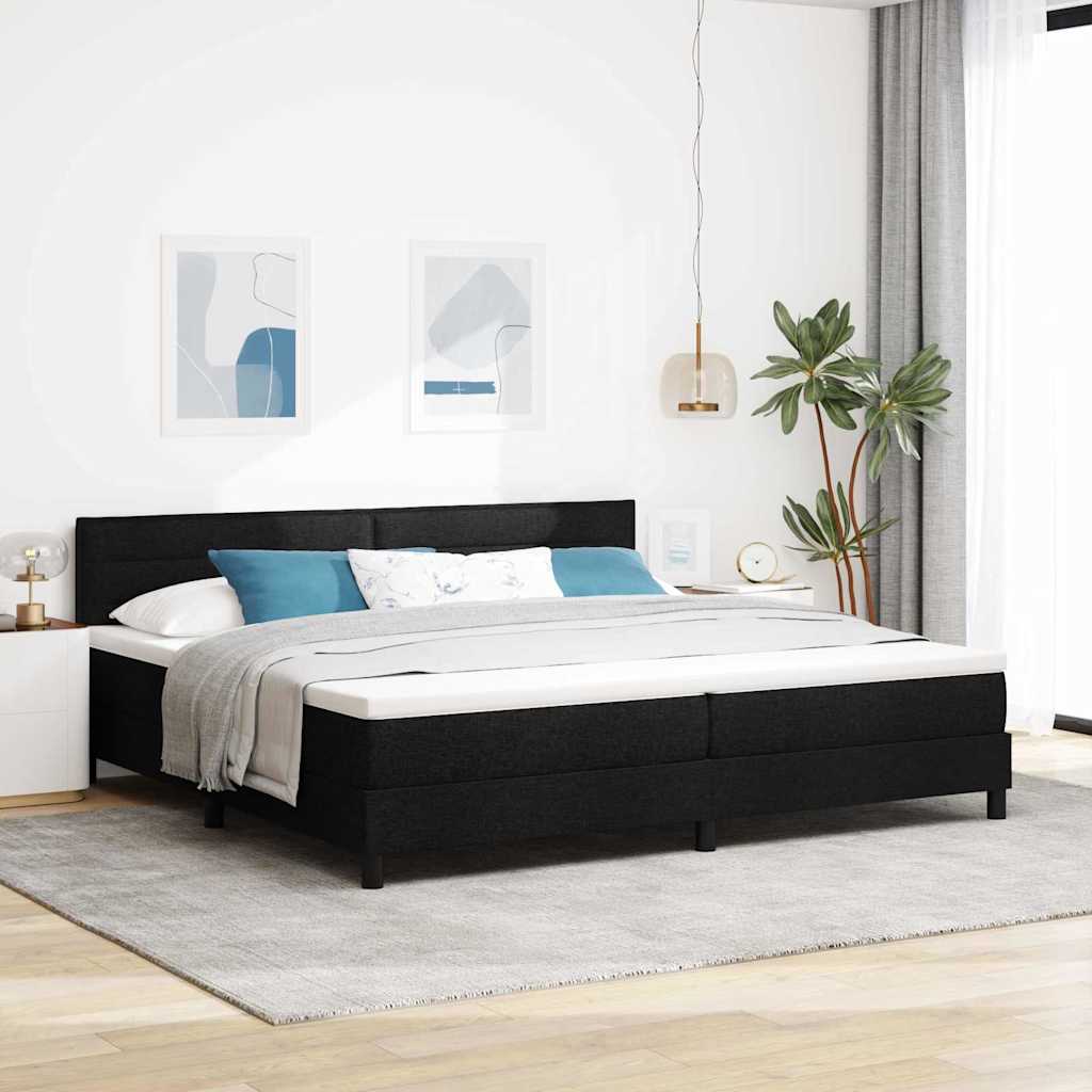 Bäddfjäder Med Madrass Med Led Svart 200 X 200 Cm Tyg
