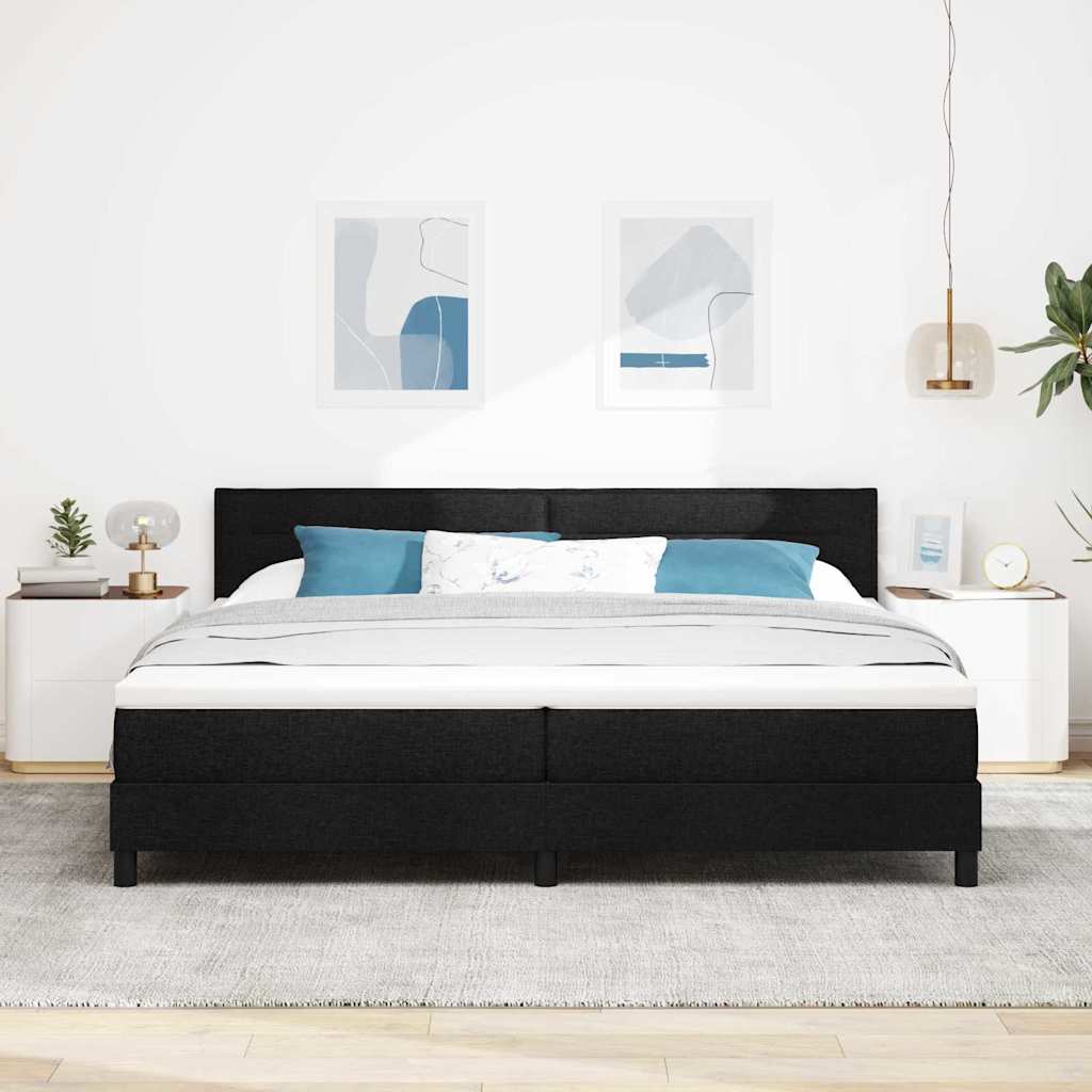 Bäddfjäder Med Madrass Med Led Svart 200 X 200 Cm Tyg