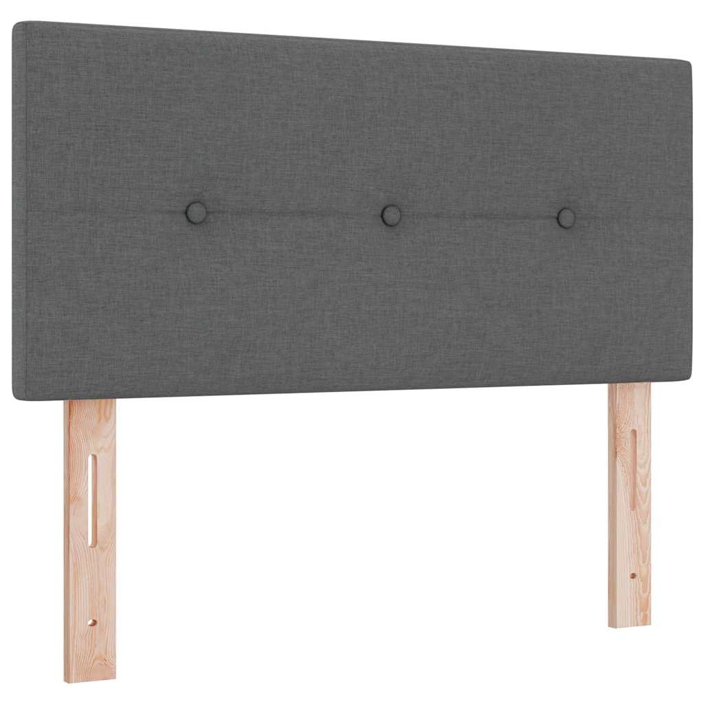 Bäddfjäder Med Madrass Med Led Mörkgrå 80 X 200 Cm Tyg