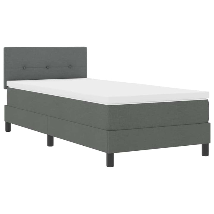 Bäddfjäder Med Madrass Med Led Mörkgrå 90 X 190 Cm Tyg