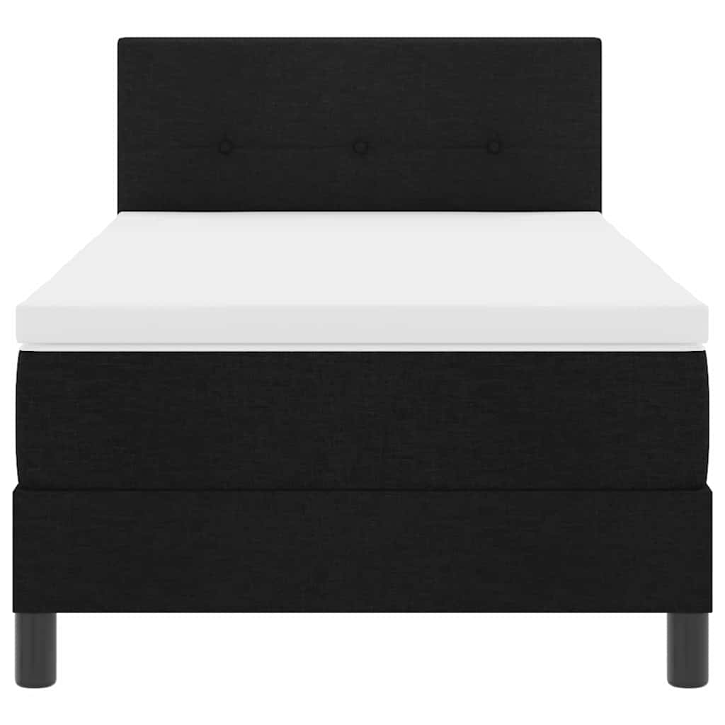 Bäddfjäder Med Madrass Med Led Svart 90 X 190 Cm Tyg