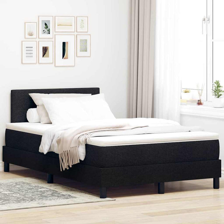 Bäddfjäder Med Madrass Med Led Svart 120 X 190 Cm Tyg