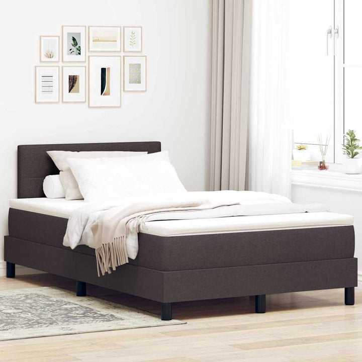 Bäddfjäder Med Madrass Med Led Mörkbrun 120 X 190 Cm Tyg