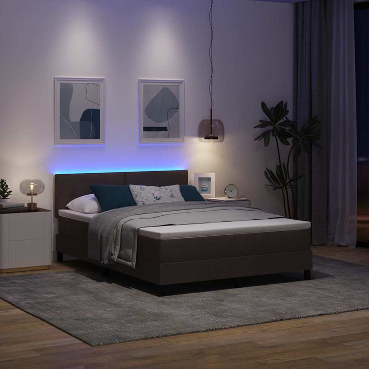 Bäddfjäder Med Led-Ljusslingor Mörkbrun 140 X 190 Cm Tyg