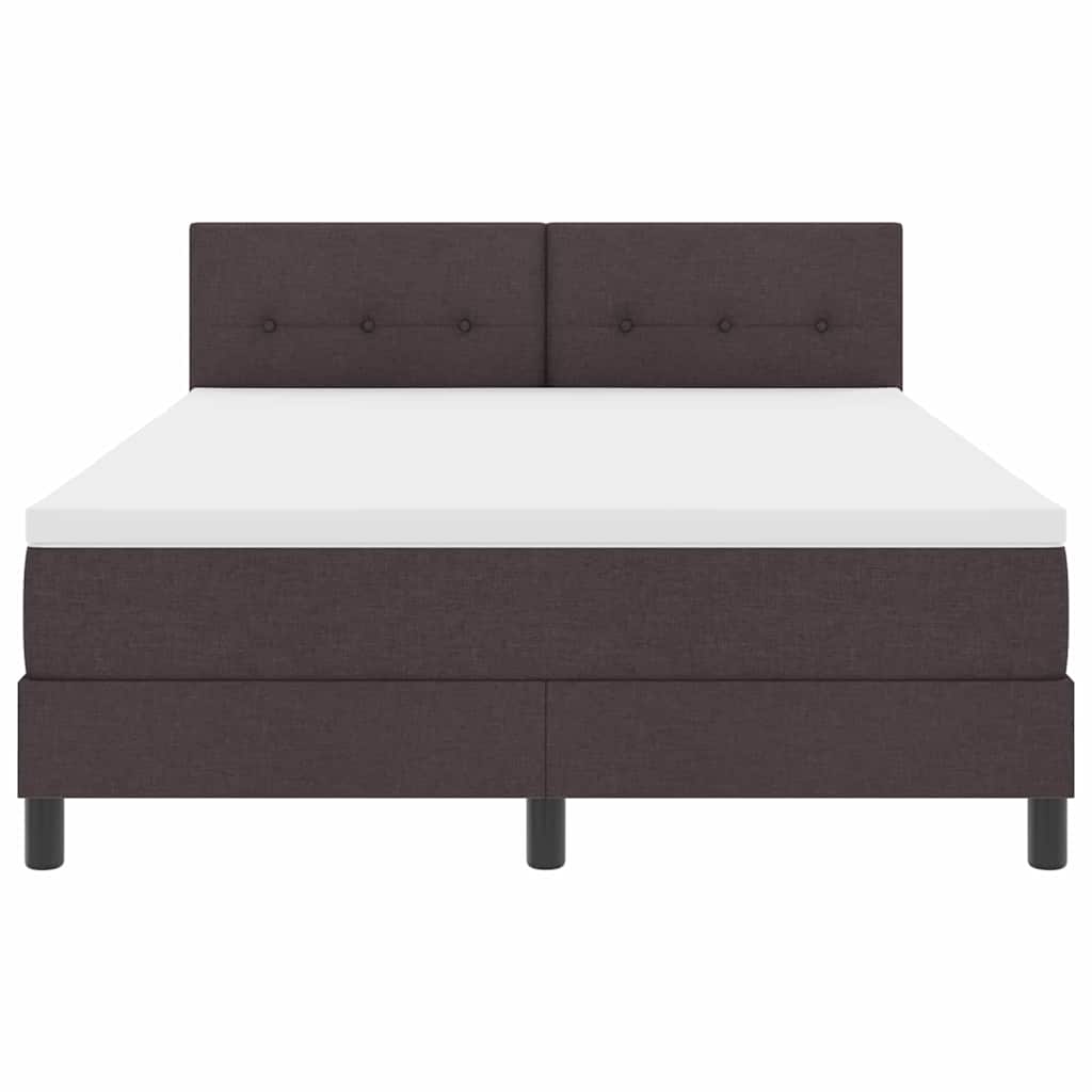 Bäddfjäder Med Madrass Med Led Mörkbrun 140 X 190 Cm Tyg
