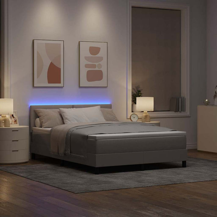Bäddfjäder Med Led-Ljusslingor Taupe 140 X 190 Cm Tyg