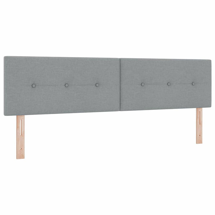Bäddfjäder Med Madrass Med Led Ljusgrå 180 X 200 Cm Tyg