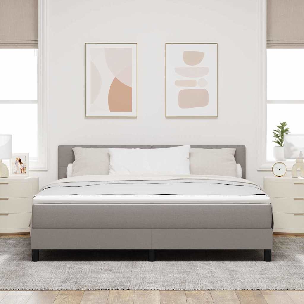 Bäddfjäder Med Madrass Med Led Taupe 180 X 200 Cm Tyg