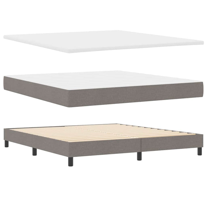 Bäddfjäder Med Madrass Med Led Taupe 180 X 200 Cm Tyg
