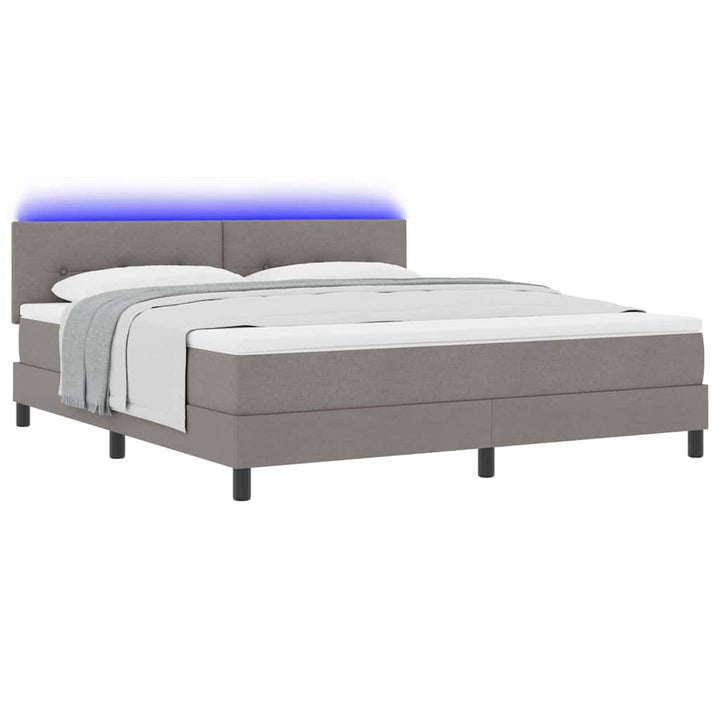 Bäddfjäder Med Madrass Med Led Taupe 180 X 200 Cm Tyg