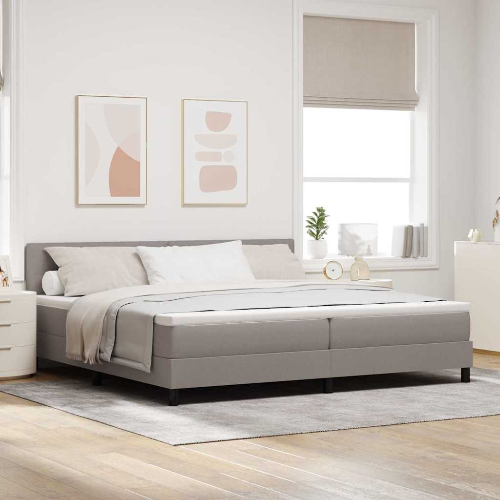 Bäddfjäder Med Madrass Med Led Taupe 200 X 200 Cm Tyg