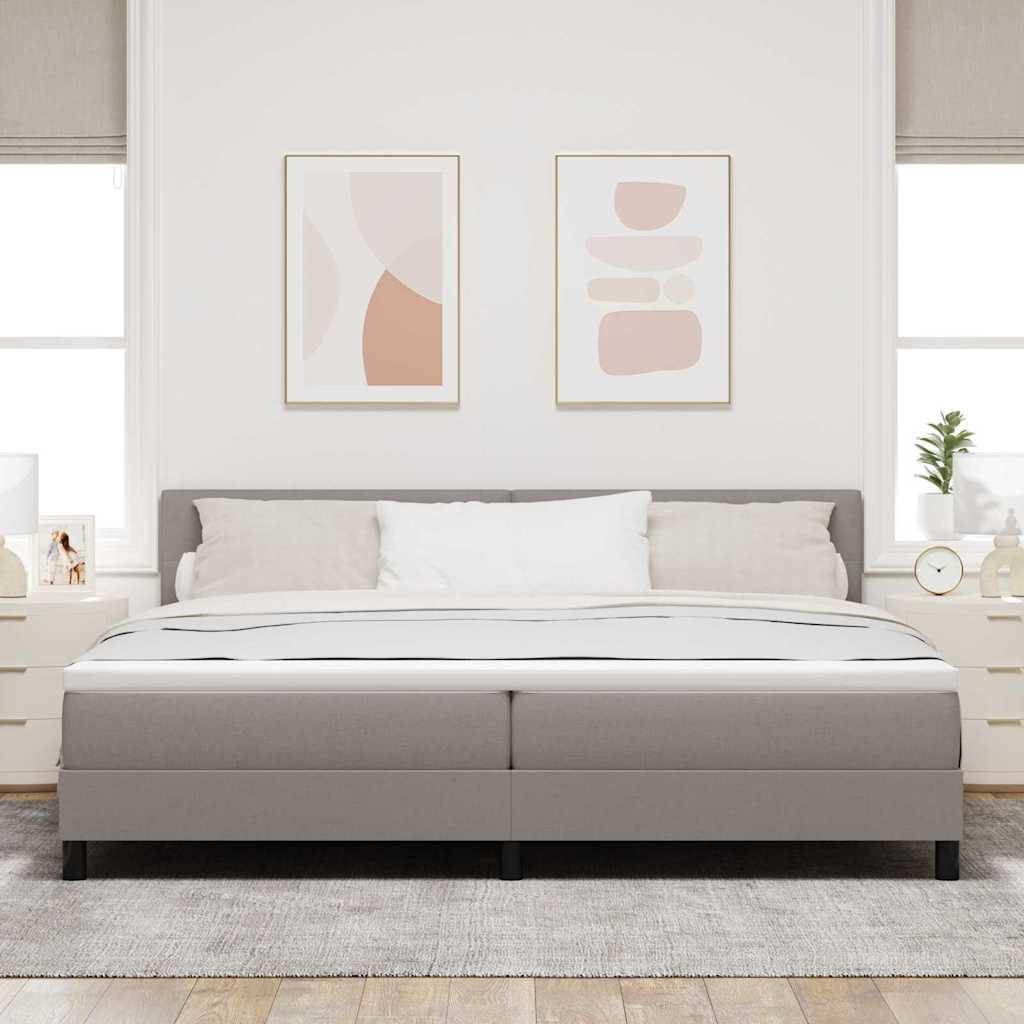 Bäddfjäder Med Madrass Med Led Taupe 200 X 200 Cm Tyg