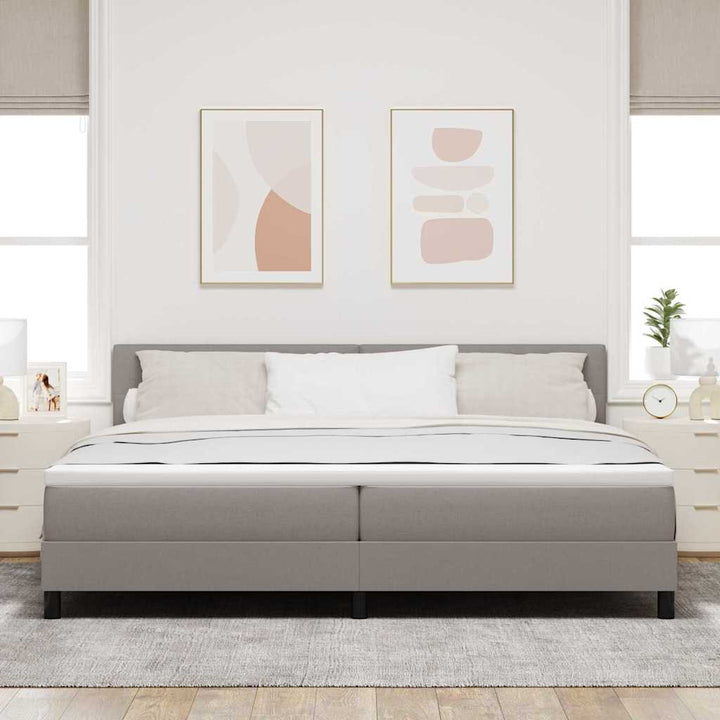 Bäddfjäder Med Madrass Med Led Taupe 200 X 200 Cm Tyg