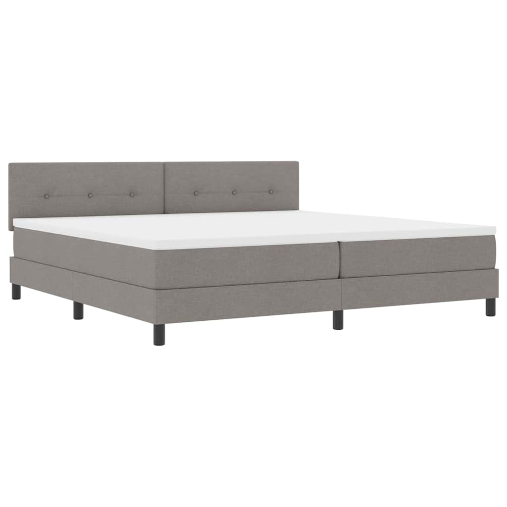 Bäddfjäder Med Madrass Med Led Taupe 200 X 200 Cm Tyg