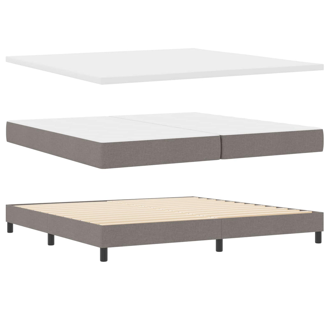 Bäddfjäder Med Madrass Med Led Taupe 200 X 200 Cm Tyg