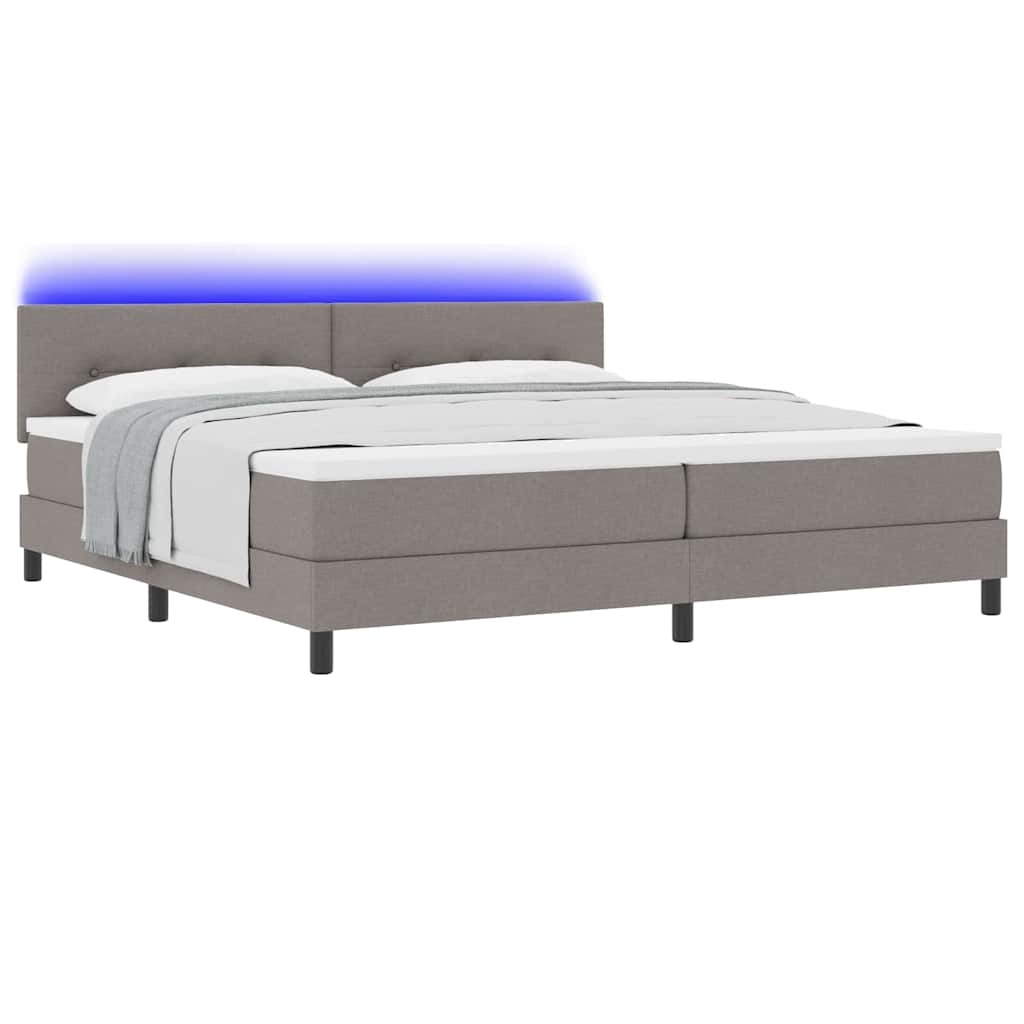 Bäddfjäder Med Madrass Med Led Taupe 200 X 200 Cm Tyg