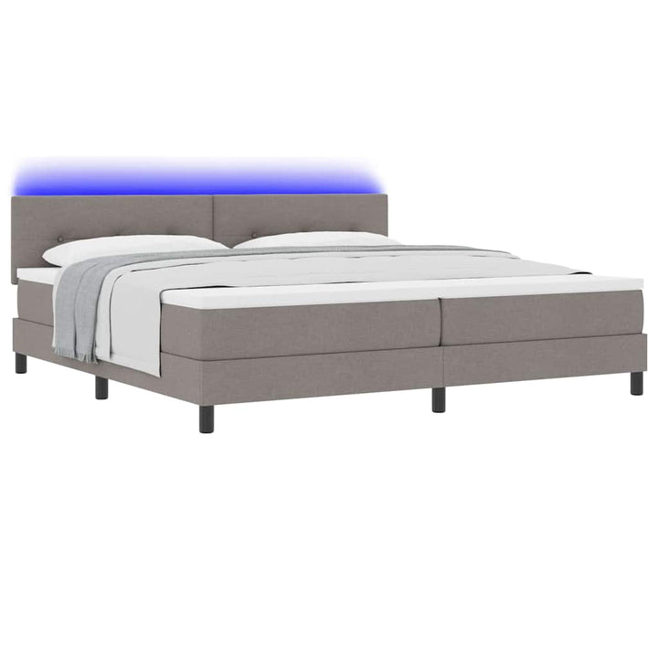 Bäddfjäder Med Madrass Med Led Taupe 200 X 200 Cm Tyg
