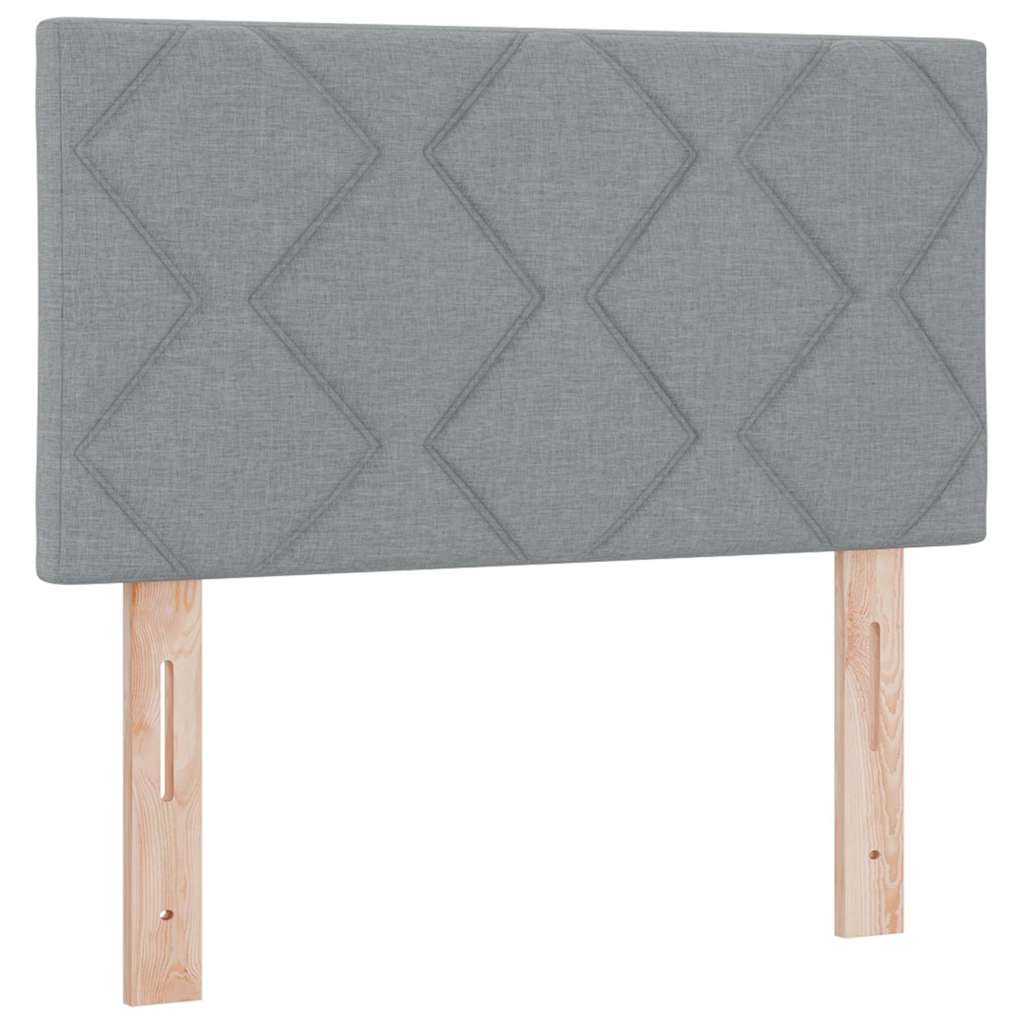 Bäddfjäder Med Madrass Med Led Ljusgrå 80 X 200 Cm Tyg