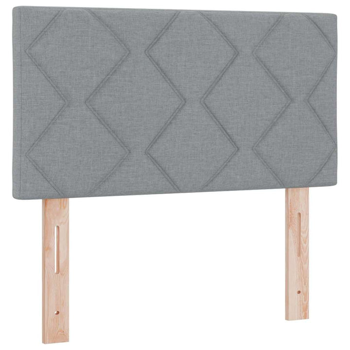 Bäddfjäder Med Madrass Med Led Ljusgrå 80 X 200 Cm Tyg