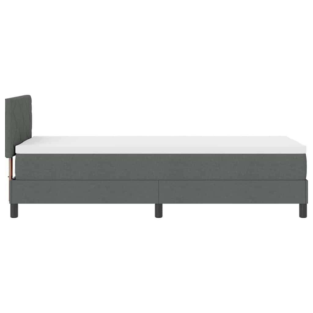 Bäddfjäder Med Madrass Med Led Mörkgrå 80 X 200 Cm Tyg