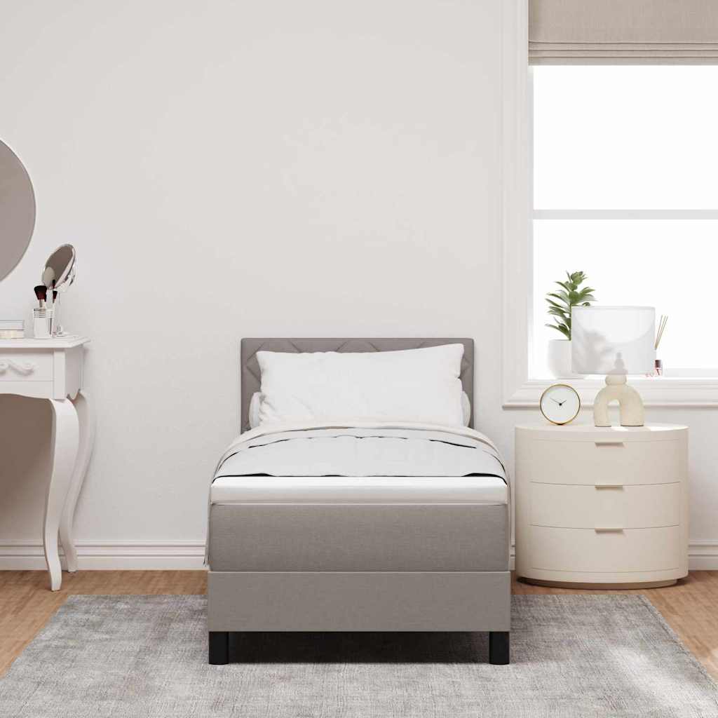 Bäddfjäder Med Madrass Med Led Taupe 80 X 200 Cm Tyg