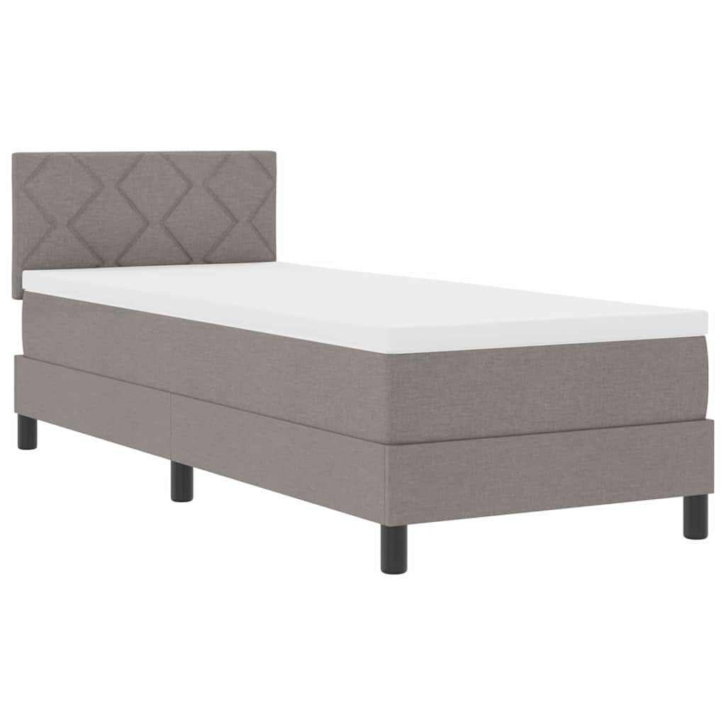 Bäddfjäder Med Madrass Med Led Taupe 80 X 200 Cm Tyg