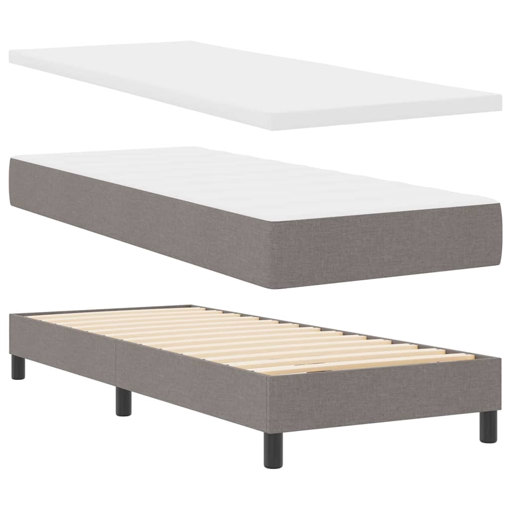 Bäddfjäder Med Madrass Med Led Taupe 80 X 200 Cm Tyg