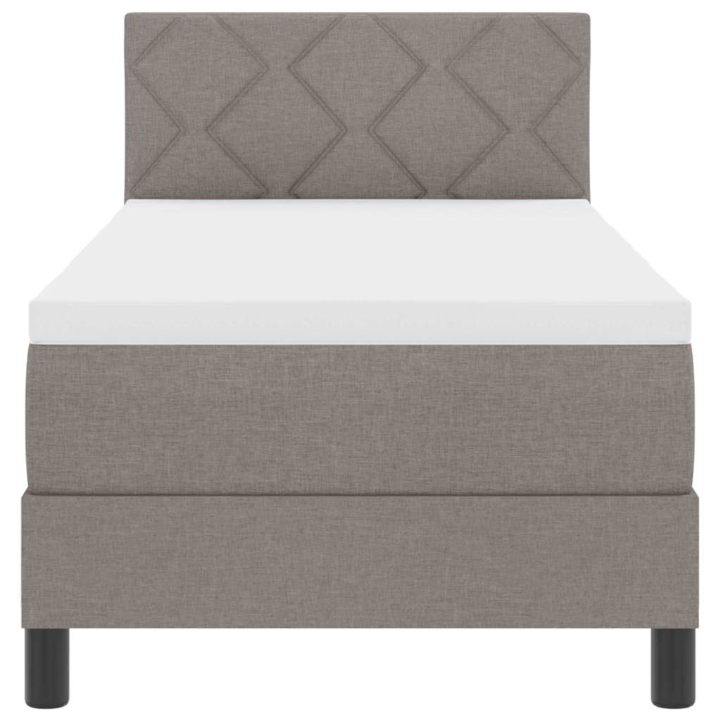 Bäddfjäder Med Madrass Med Led Taupe 80 X 200 Cm Tyg
