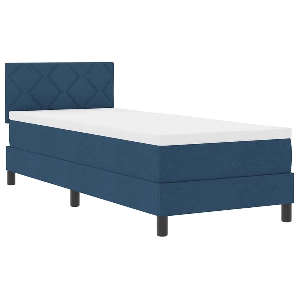 Bäddfjäder Med Madrass Med Led Blå 80 X 200 Cm Tyg