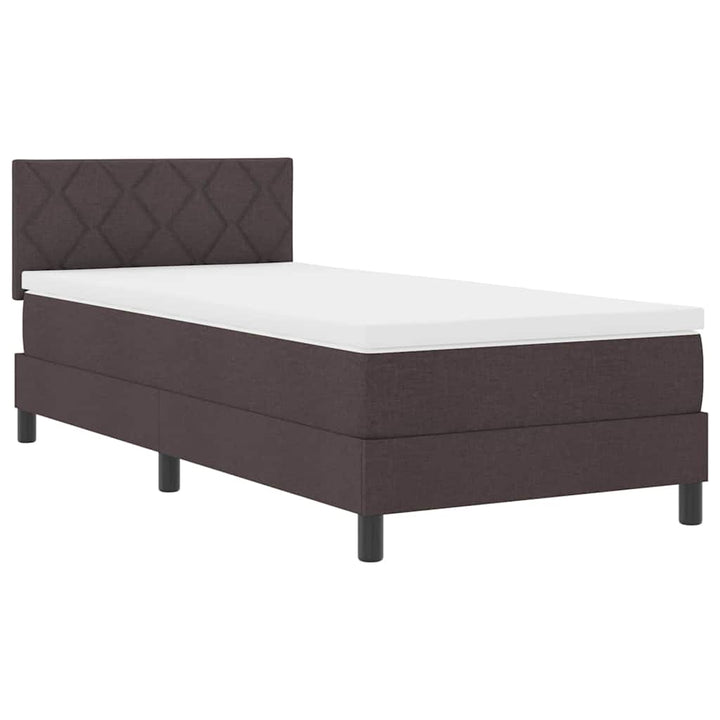 Bäddfjäder Med Madrass Med Led Mörkbrun 90 X 190 Cm Tyg