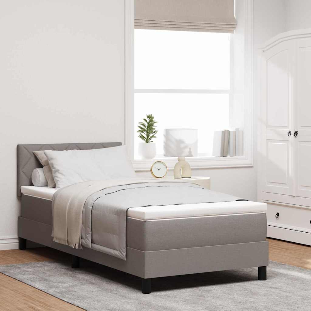 Bäddfjäder Med Madrass Med Led Taupe 90 X 190 Cm Tyg