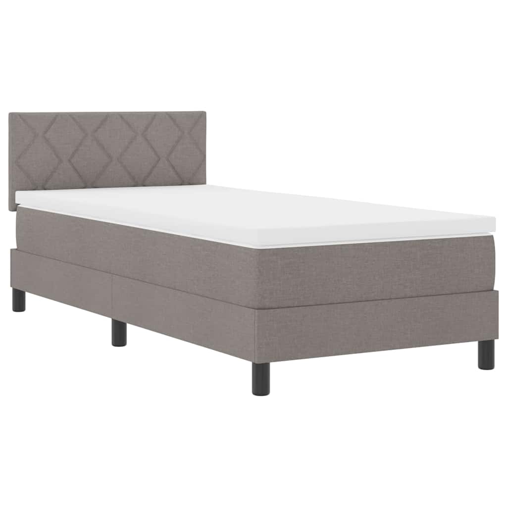 Bäddfjäder Med Madrass Med Led Taupe 90 X 190 Cm Tyg