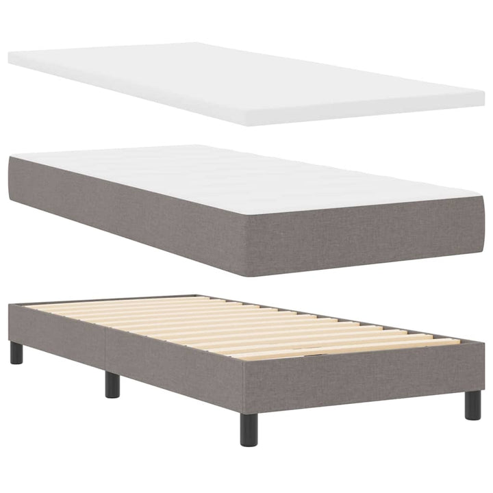 Bäddfjäder Med Madrass Med Led Taupe 90 X 190 Cm Tyg