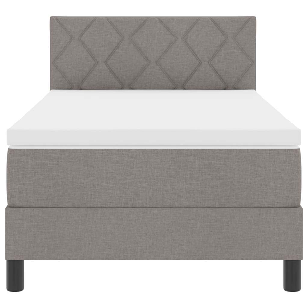 Bäddfjäder Med Madrass Med Led Taupe 90 X 190 Cm Tyg