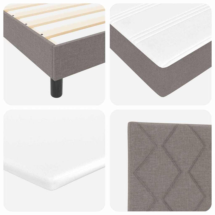 Bäddfjäder Med Madrass Med Led Taupe 90 X 200 Cm Tyg