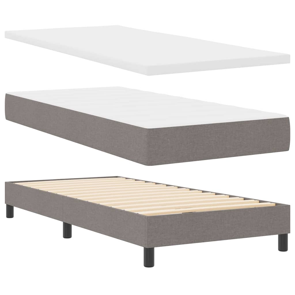 Bäddfjäder Med Madrass Med Led Taupe 90 X 200 Cm Tyg