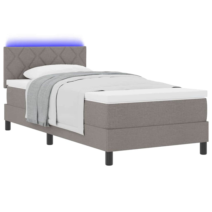 Bäddfjäder Med Madrass Med Led Taupe 90 X 200 Cm Tyg