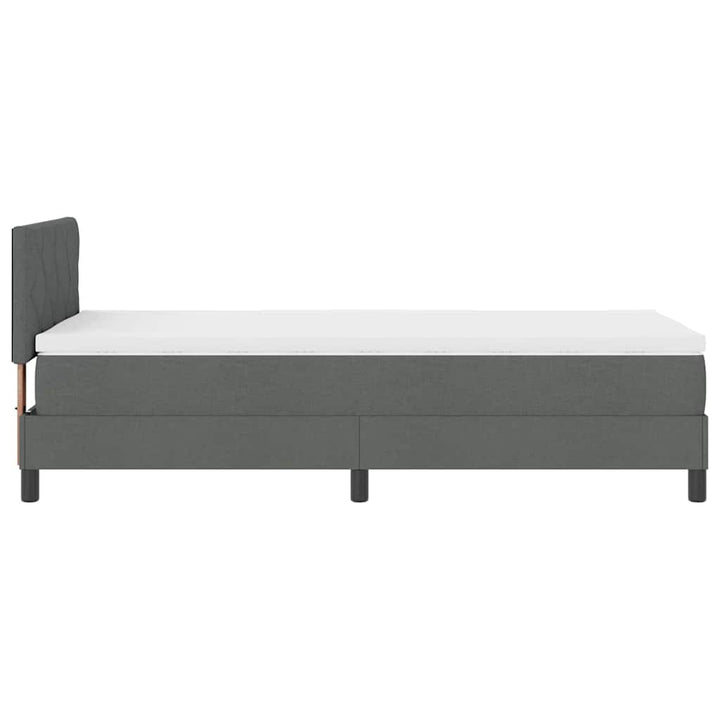 Bäddfjäder Med Madrass Med Led Mörkgrå 100 X 200 Cm Tyg