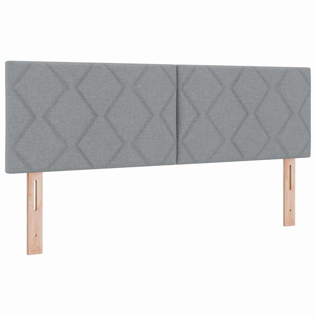Bäddfjäder Med Madrass Med Led Ljusgrå 160 X 200 Cm Tyg