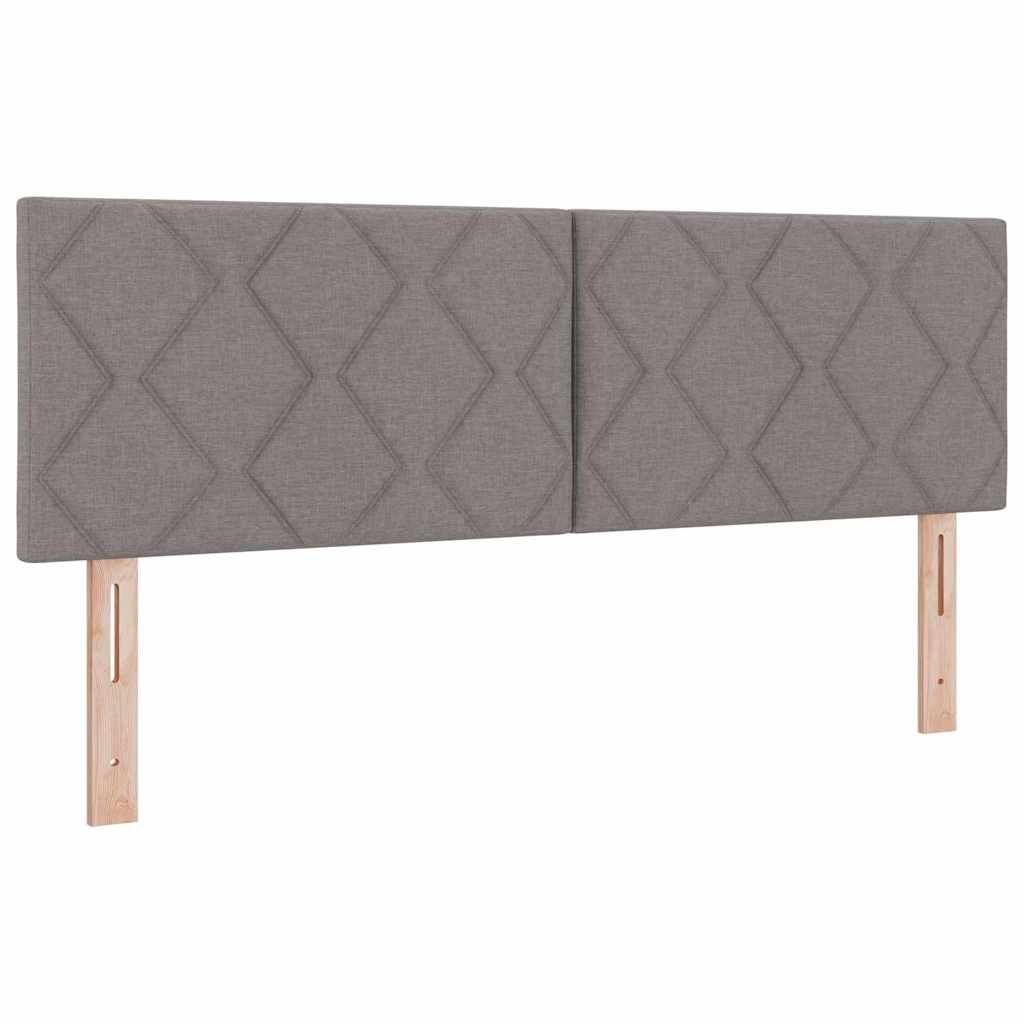Bäddfjäder Med Madrass Med Led Taupe 160 X 200 Cm Tyg
