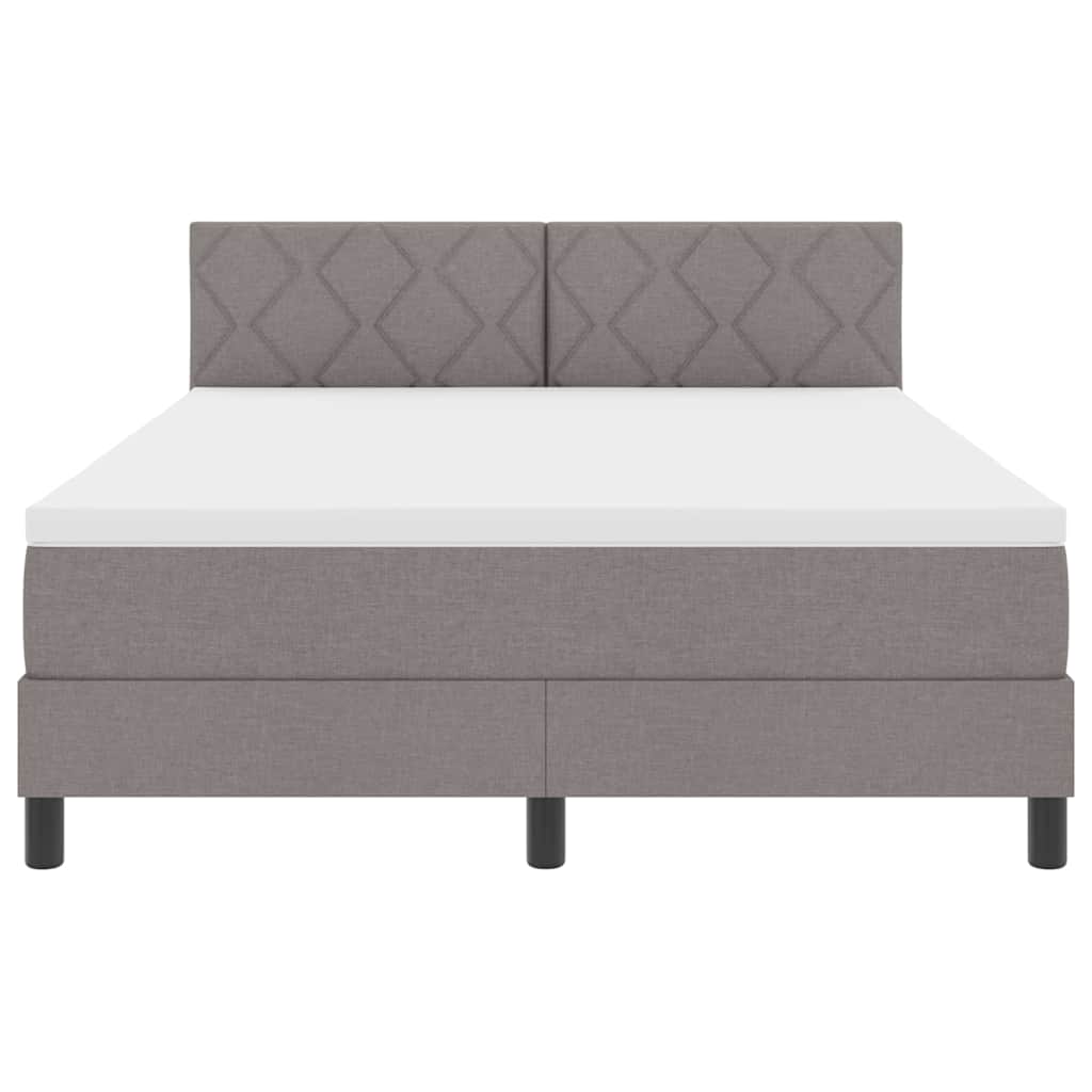 Bäddfjäder Med Madrass Med Led Taupe 160 X 200 Cm Tyg