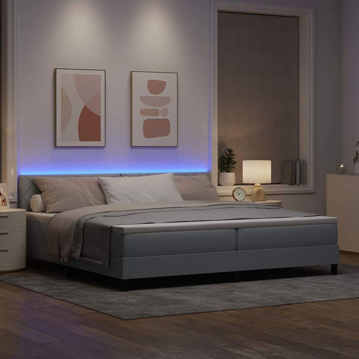 Bäddfjäder Med Led-Ljusslingor Ljusgrå 200 X 200 Cm Tyg