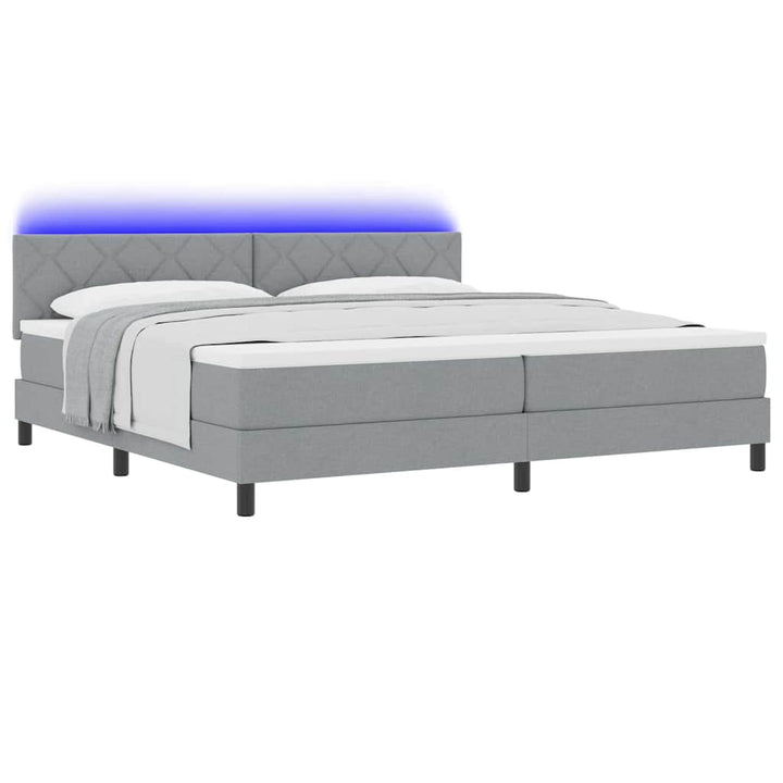Bäddfjäder Med Led-Ljusslingor Ljusgrå 200 X 200 Cm Tyg