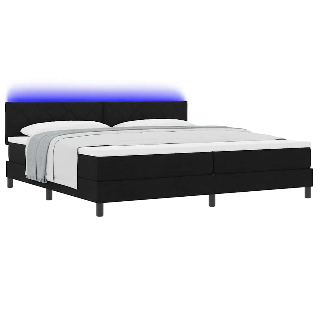 Bäddfjäder Med Madrass Med Led Svart 200 X 200 Cm Tyg