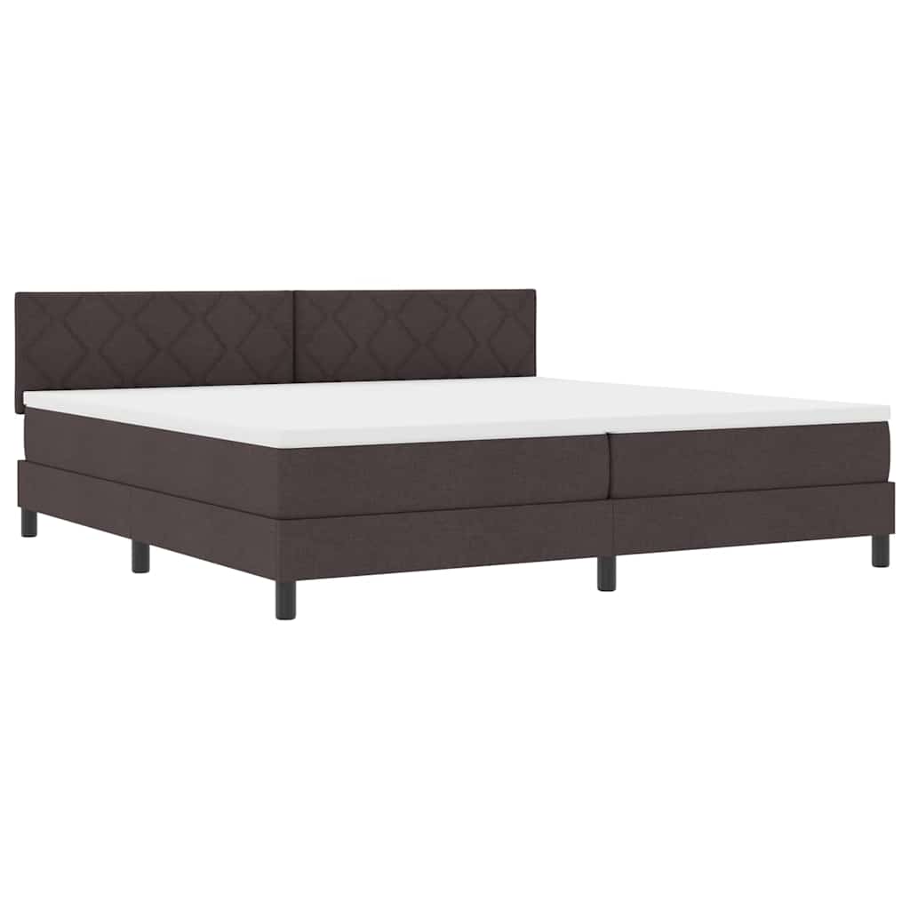 Bäddfjäder Med Madrass Med Led Mörkbrun 200 X 200 Cm Tyg