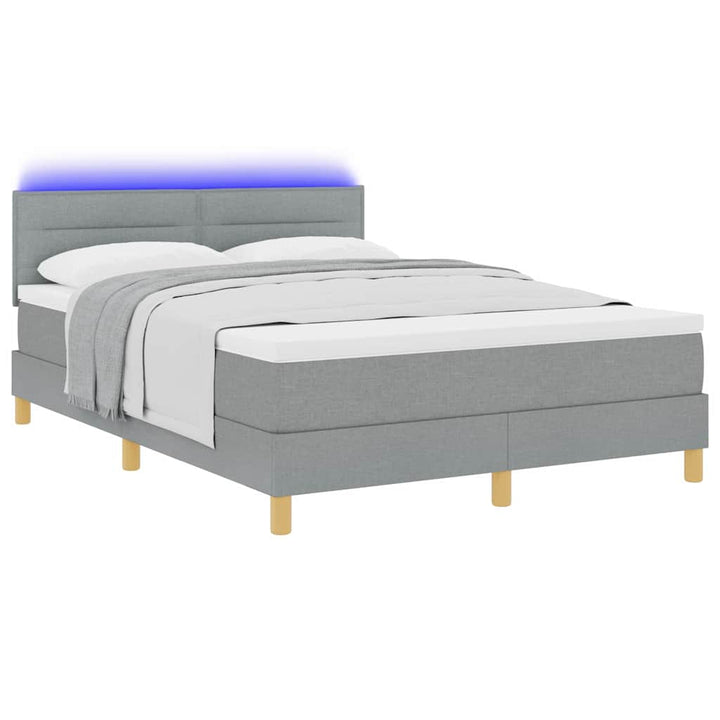 Led Box Säng Med Led-Ljusslingor Tyg