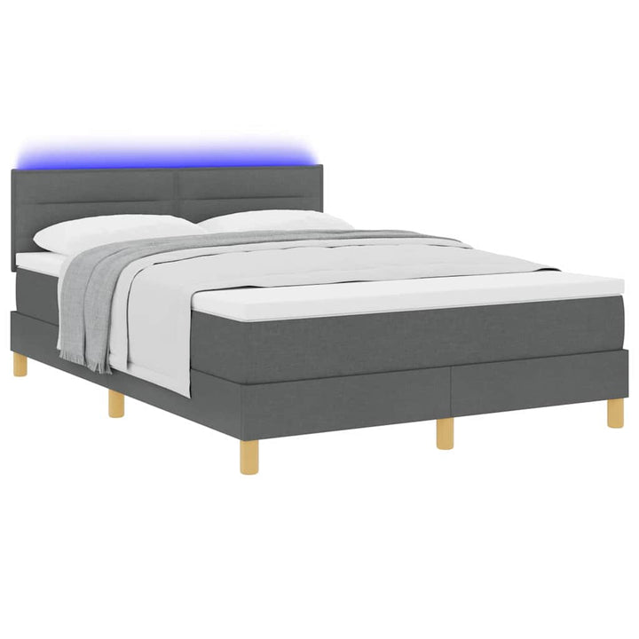 Led Box Säng Med Led-Ljusslingor Tyg