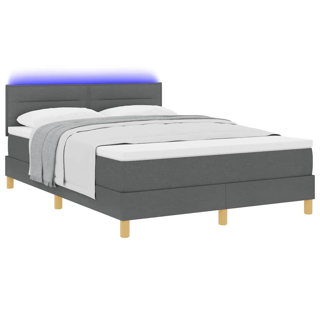 Led Box Säng Med Led-Ljusslingor Tyg