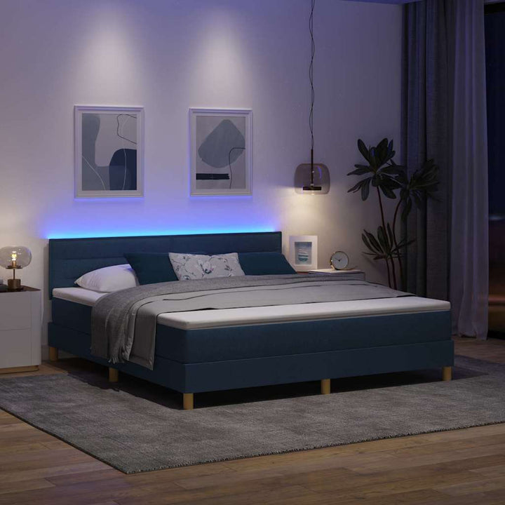 Led Box Säng Med Led-Ljusslingor Tyg